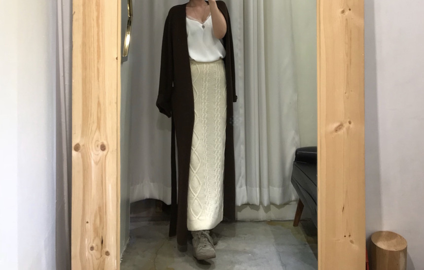 Pretty knit long skirt Women's daily style