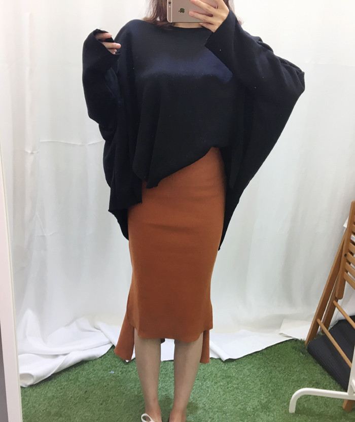 Mermaid Banded Unlined Long Skirt Camel Skirt Fril