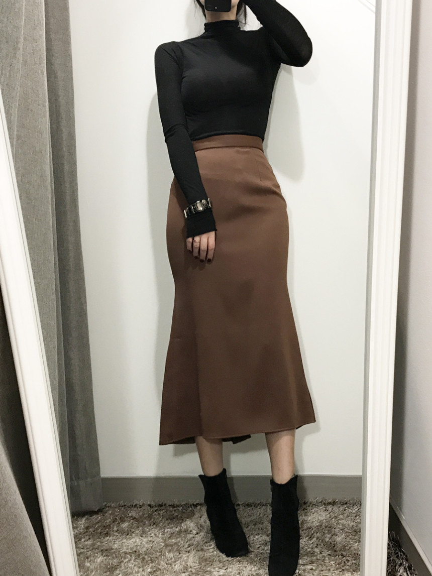 Pelvic correction Mermaid Silk Long Skirt 2color A