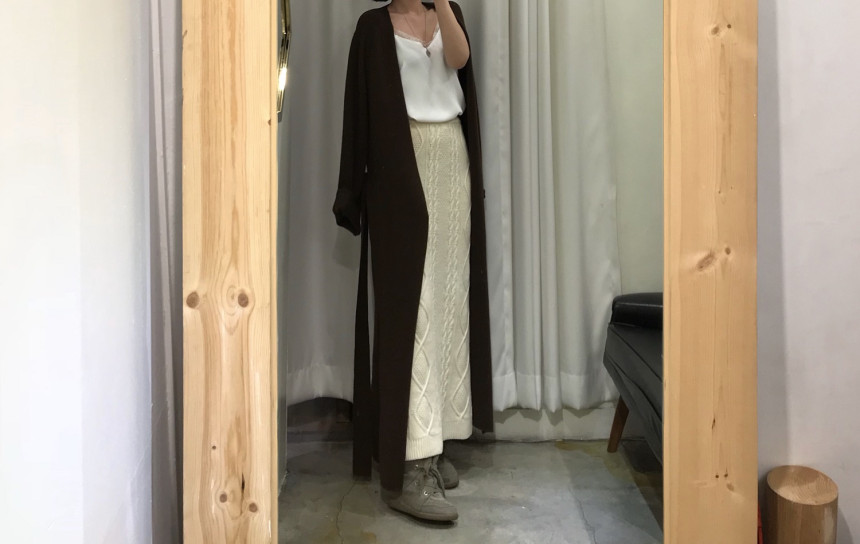 Pretty knit long skirt Women's daily style