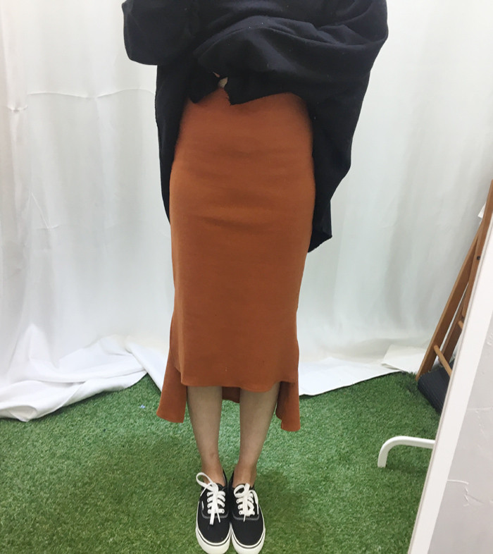 Mermaid Banded Unlined Long Skirt Camel Skirt Fril