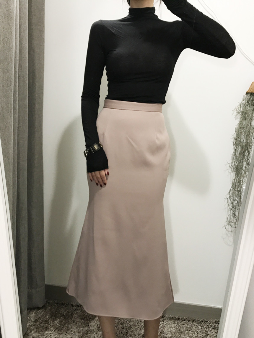 Pelvic correction Mermaid Silk Long Skirt 2color A