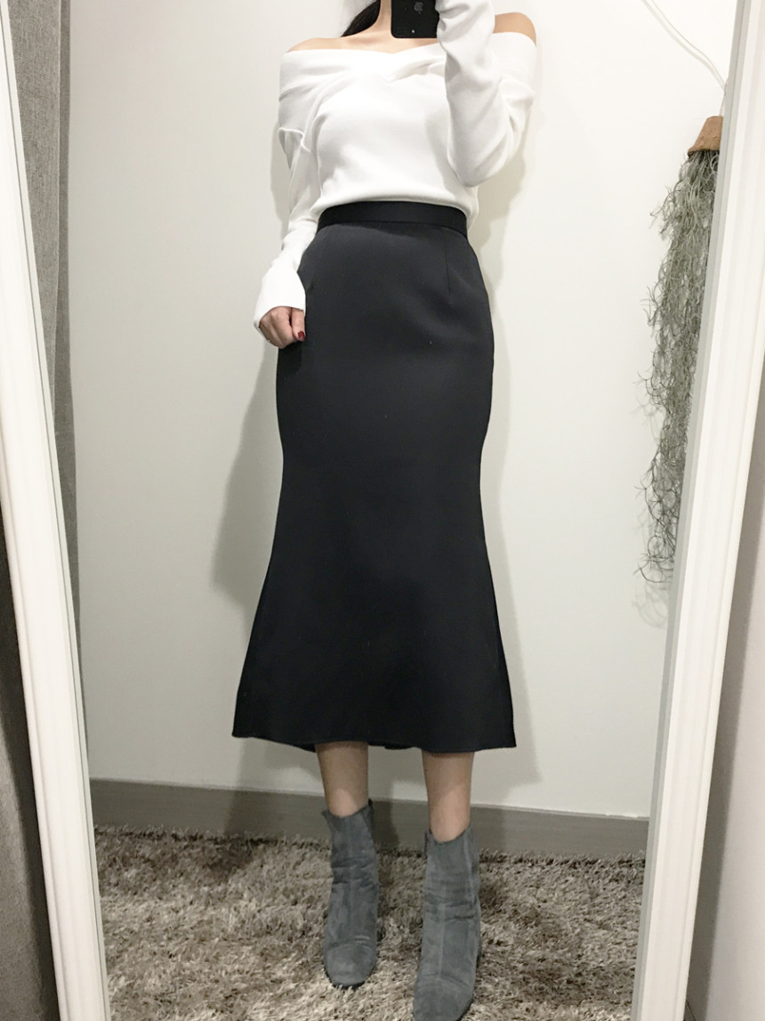 Pelvic correction Mermaid Silk Long Skirt 2color A