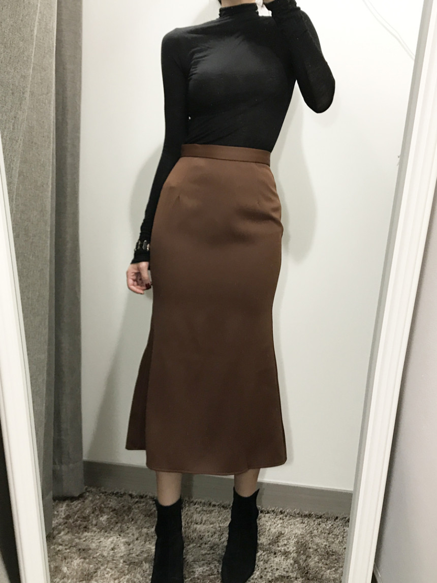 Pelvic correction Mermaid Silk Long Skirt 2color A