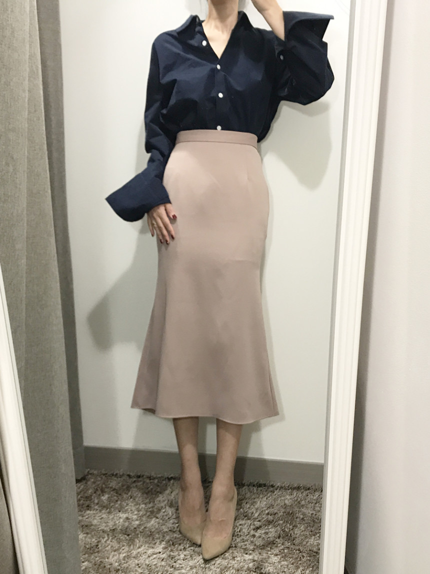 Pelvic correction Mermaid Silk Long Skirt 2color A