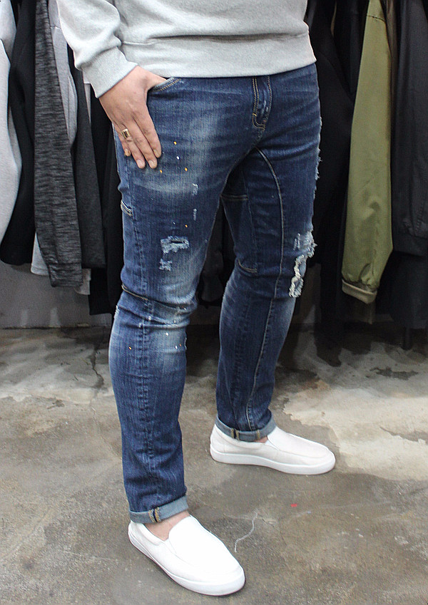 Korea Jeans Pants Men's Big Size Ranger Damage 