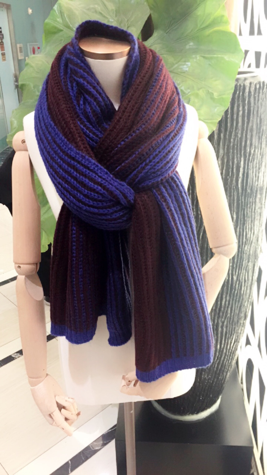 Louis Quatorz two-tone knit muffler SA3UHZ904