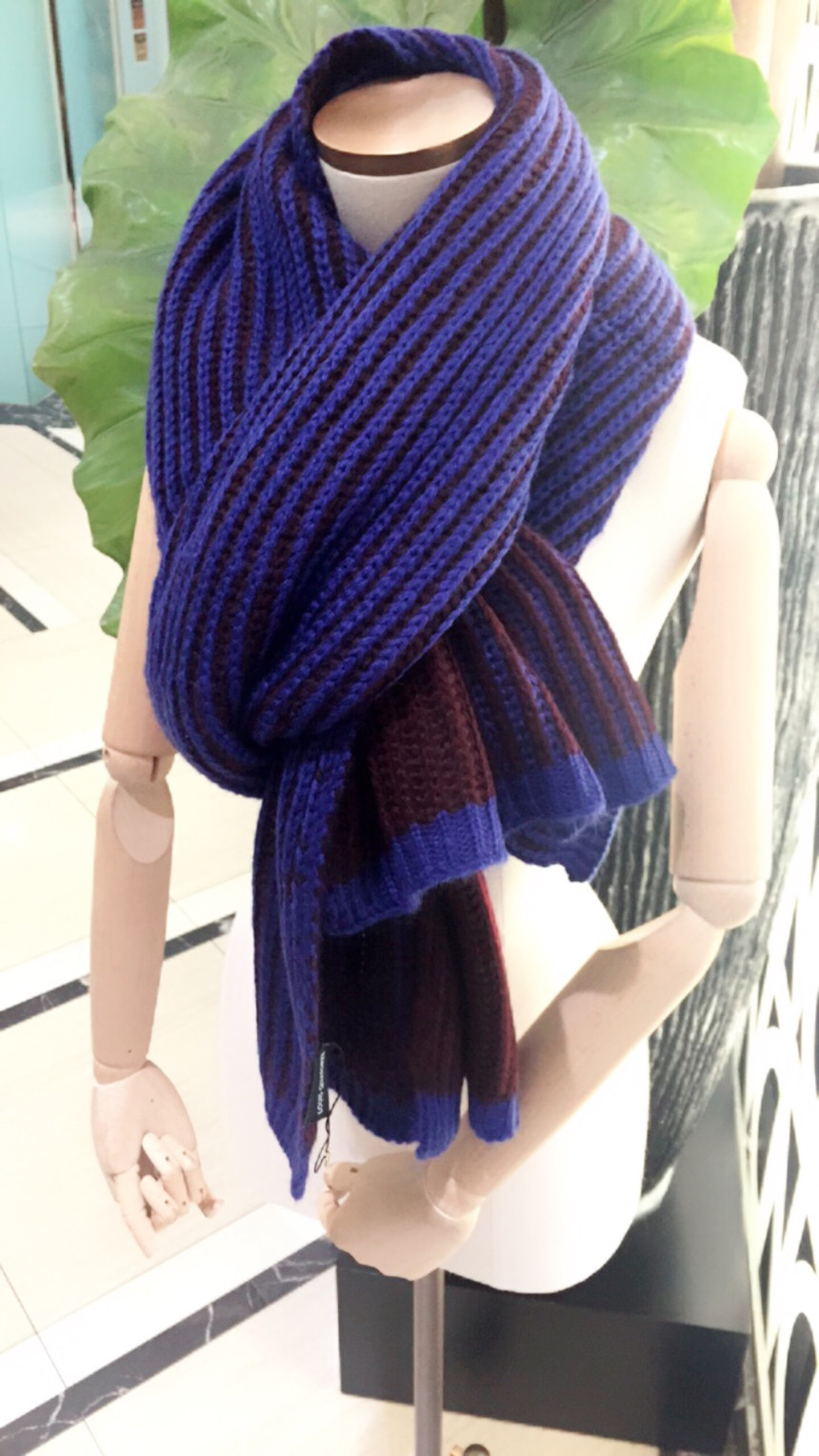 Louis Quatorz two-tone knit muffler SA3UHZ904