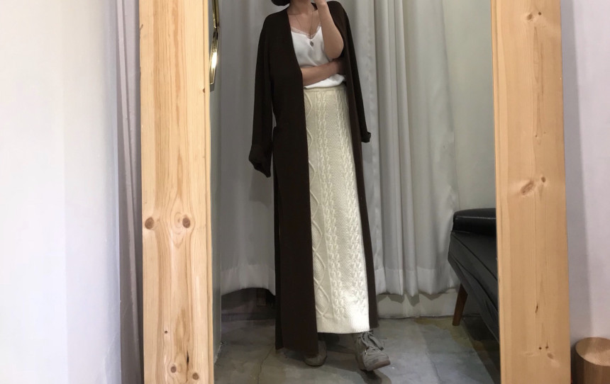 Pretty knit long skirt Women's daily style