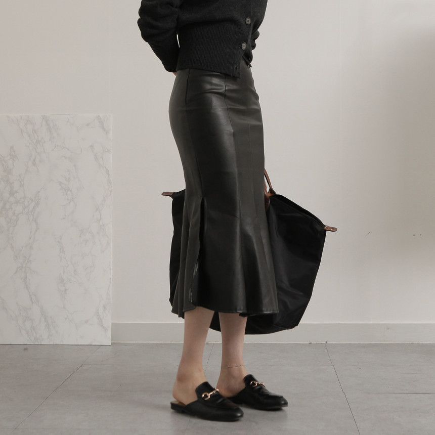 Leather Mermaid Long Skirt Leather Midi Span 20