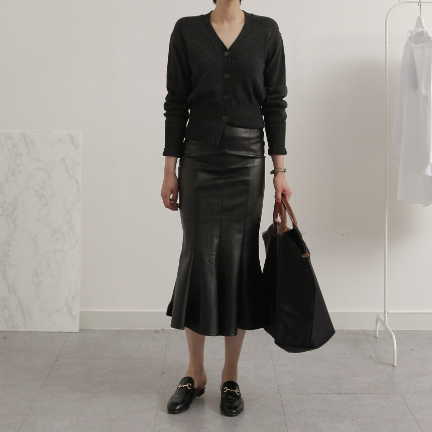 Leather Mermaid Long Skirt Leather Midi Span 20