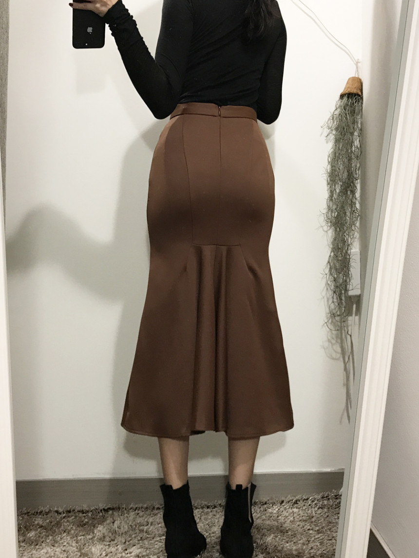 Pelvic correction Mermaid Silk Long Skirt 2color A