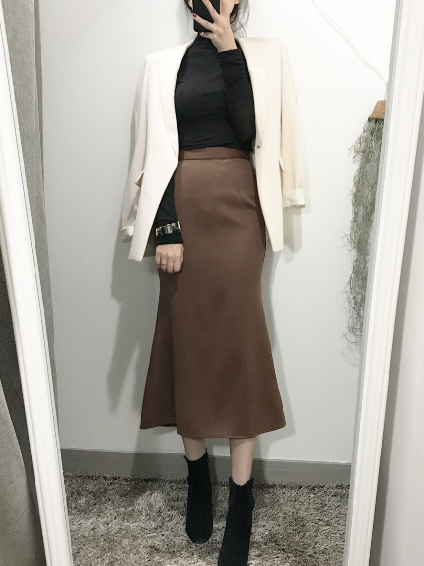 Pelvic correction Mermaid Silk Long Skirt 2color A