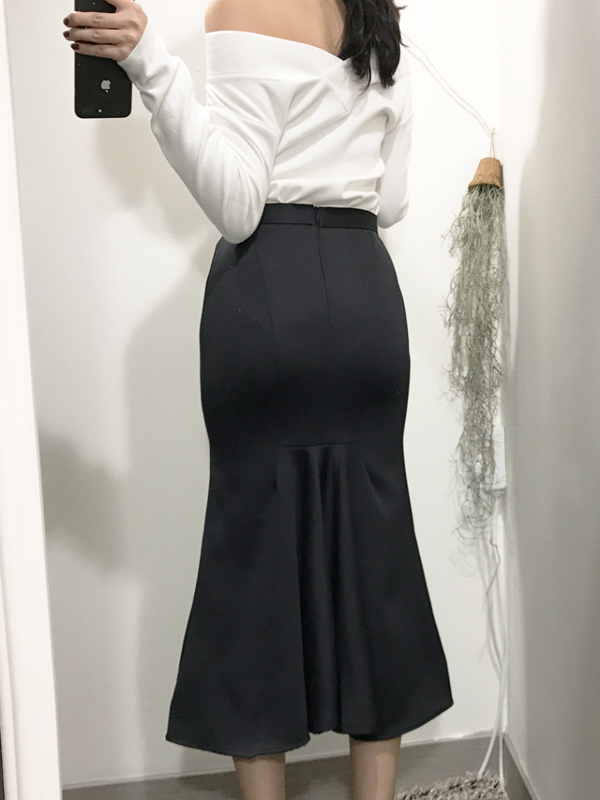 Pelvic correction Mermaid Silk Long Skirt 2color A