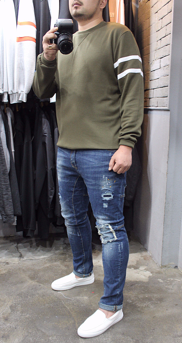 Korea Jeans Pants Men's Big Size Ranger Damage 