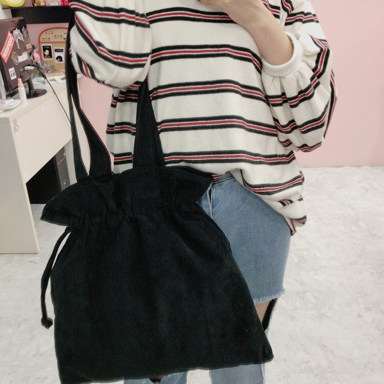 Corduroy eco bag 2 color Natural Cockle Look styli