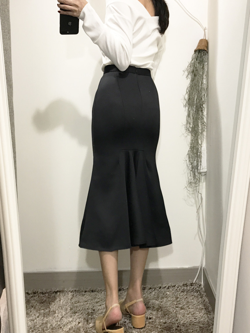 Pelvic correction Mermaid Silk Long Skirt 2color A