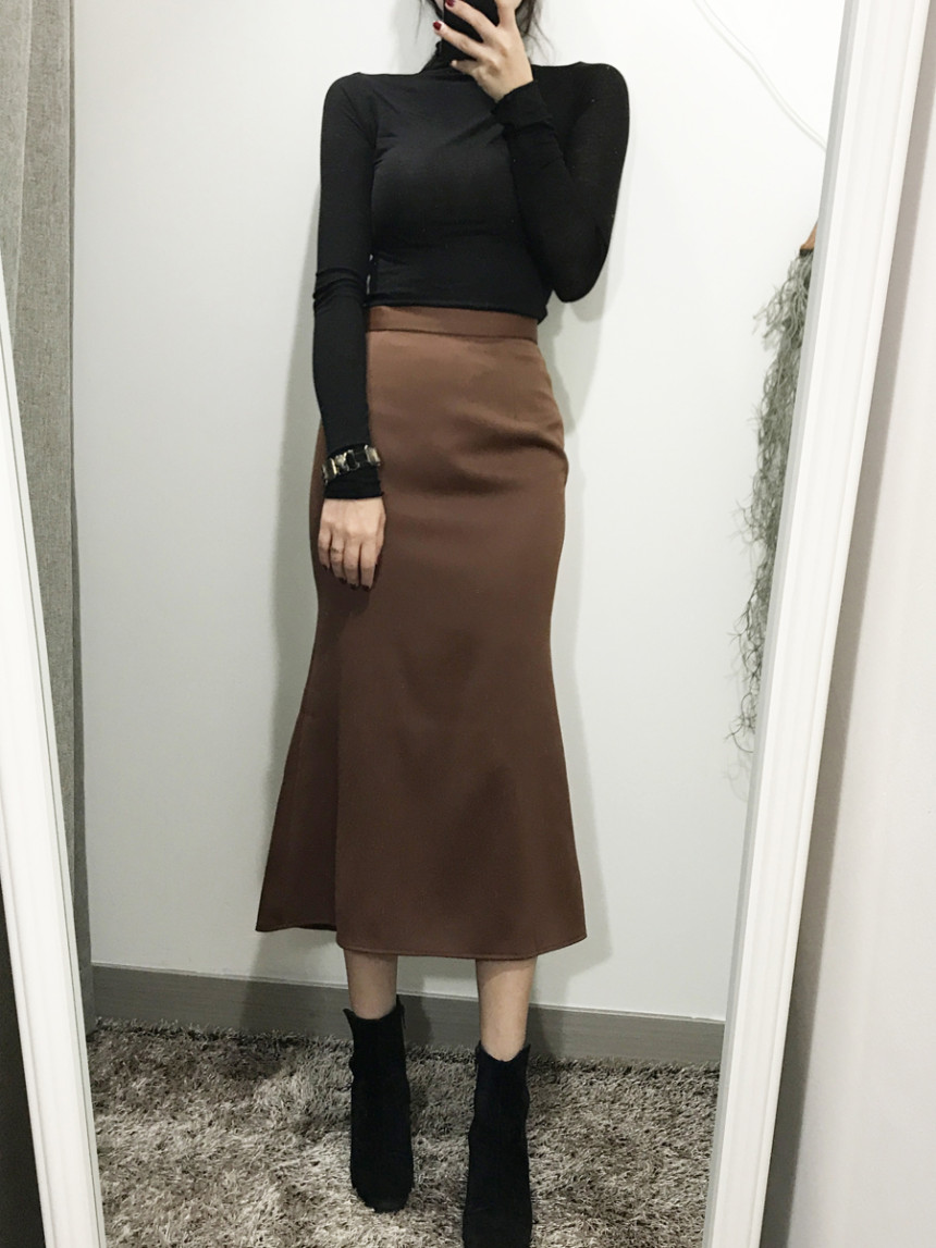 Pelvic correction Mermaid Silk Long Skirt 2color A