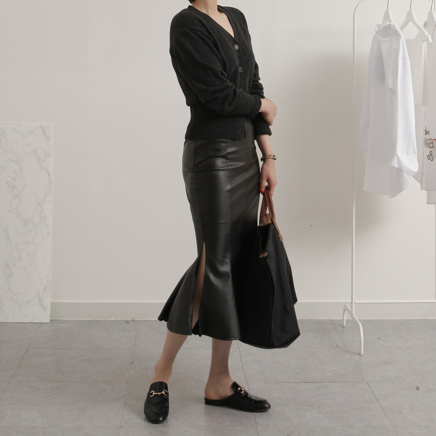 Leather Mermaid Long Skirt Leather Midi Span 20
