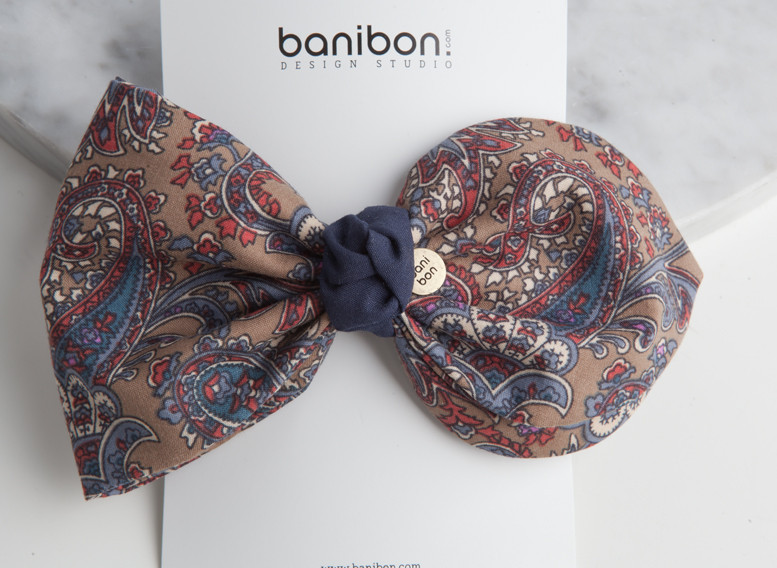 Hair Accessories Beige Paisley Hairpin