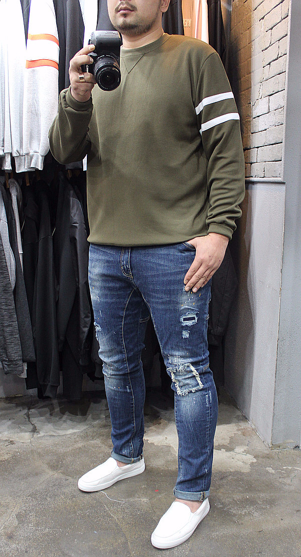 Korea Jeans Pants Men's Big Size Ranger Damage 