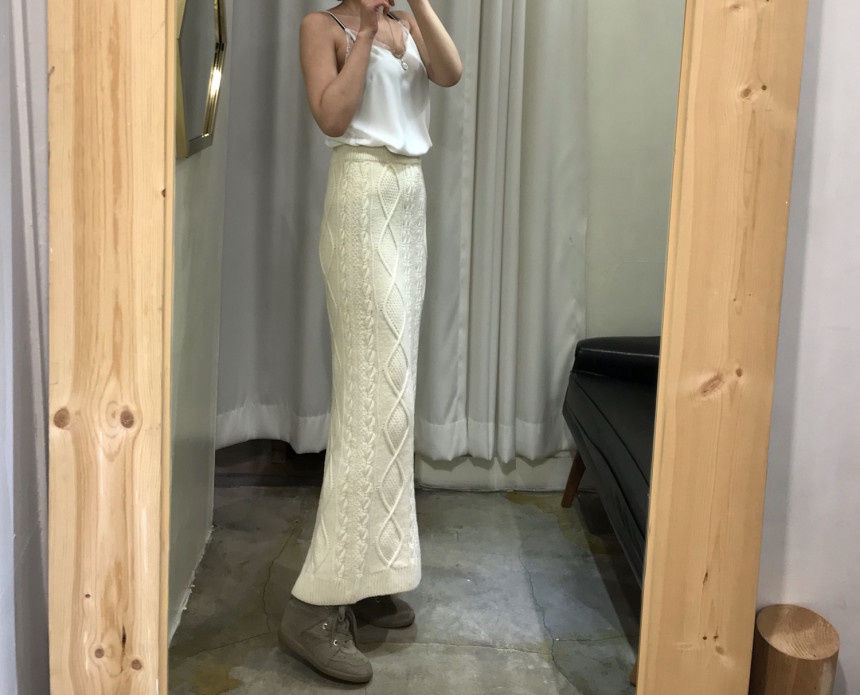 Pretty knit long skirt Women's daily style