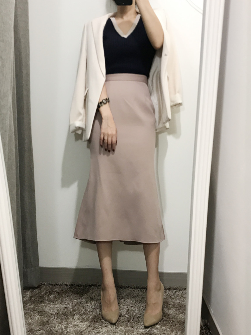 Pelvic correction Mermaid Silk Long Skirt 2color A