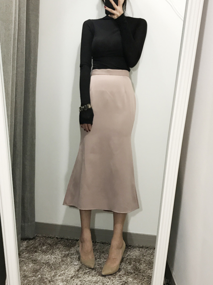 Pelvic correction Mermaid Silk Long Skirt 2color A