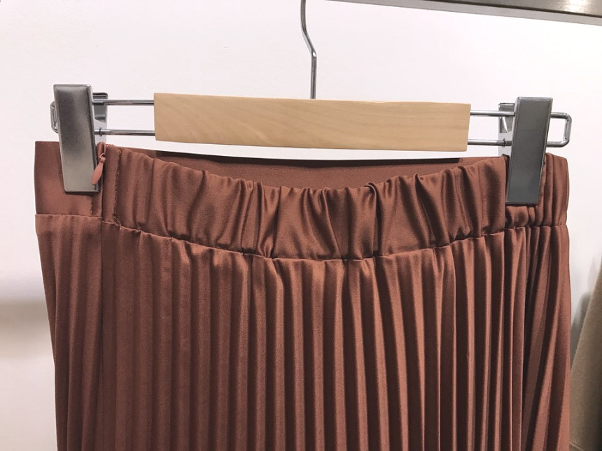 Sunday pleated skirt pleated autumn long bending l