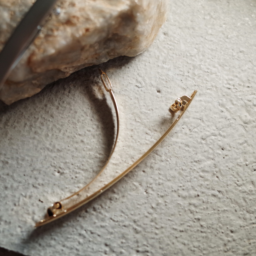 Hair Accessories Slim Fit Horizontal Metal Modern 