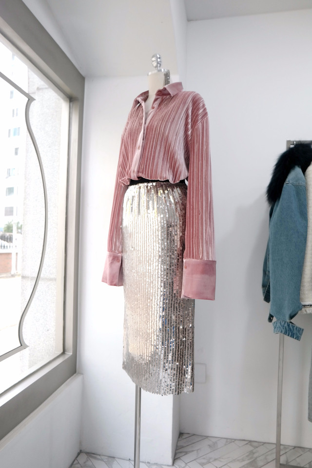 Sequin long skirt Fashionable bling Bling Bling Da