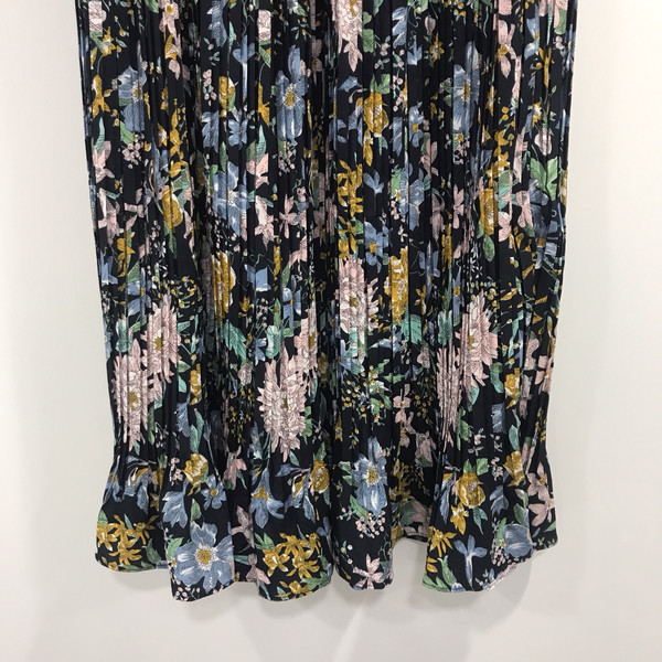 Flower Ruffled Long Skirt 1color