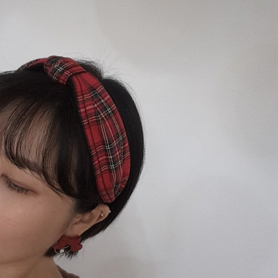 Hair Accessories Eddie Check Tie Point Hair Band