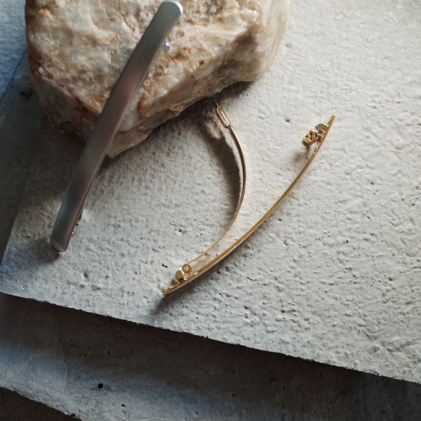 Hair Accessories Slim Fit Horizontal Metal Modern 