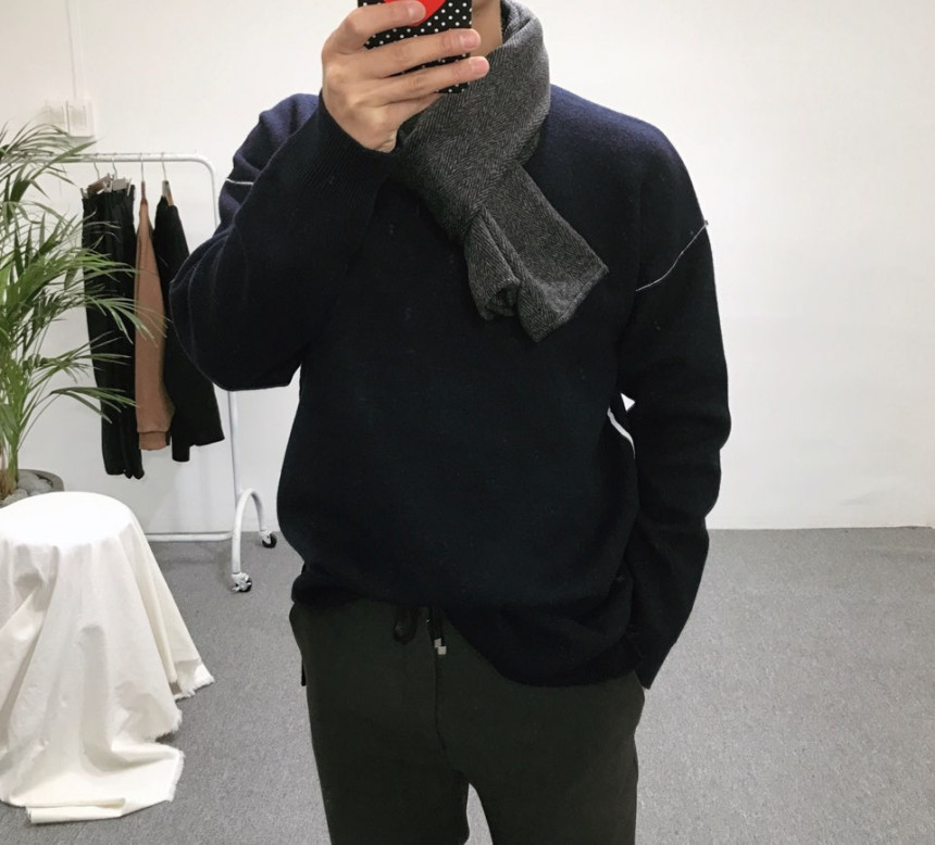 Men Women Herringbone Brushed Cashmere Scarf 2colo