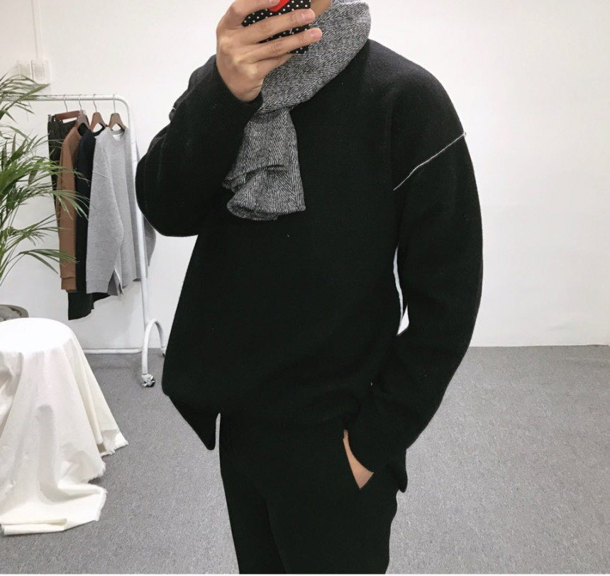 Men Women Herringbone Brushed Cashmere Scarf 2colo