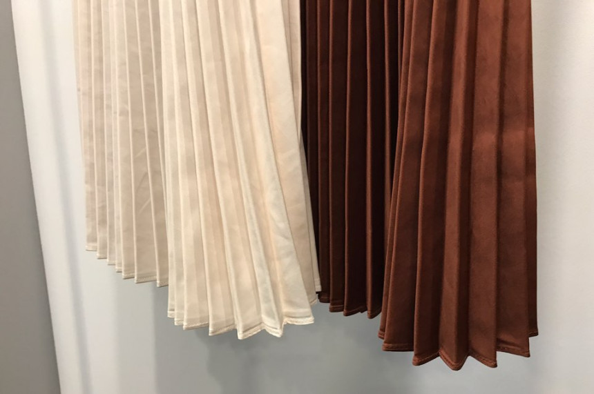 Sunday pleated skirt pleated autumn long bending l