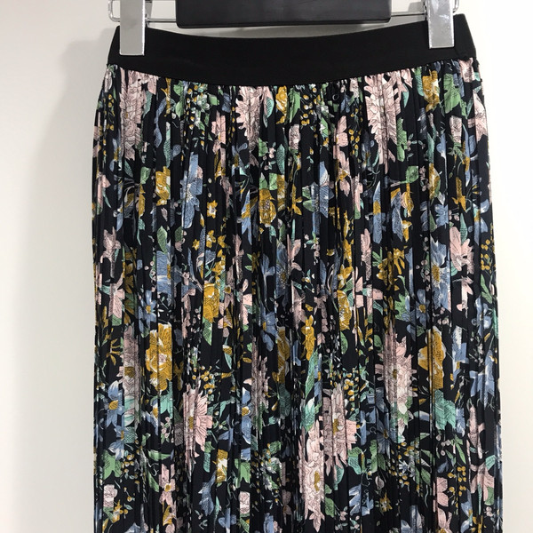 Flower Ruffled Long Skirt 1color