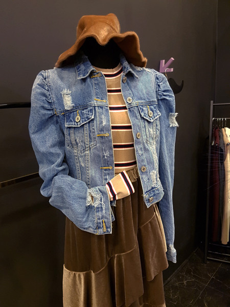 Velvet Unbalance Ruffle 2-stage canvas bending Lon