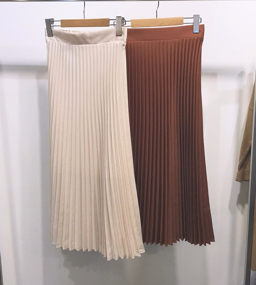 Sunday pleated skirt pleated autumn long bending l