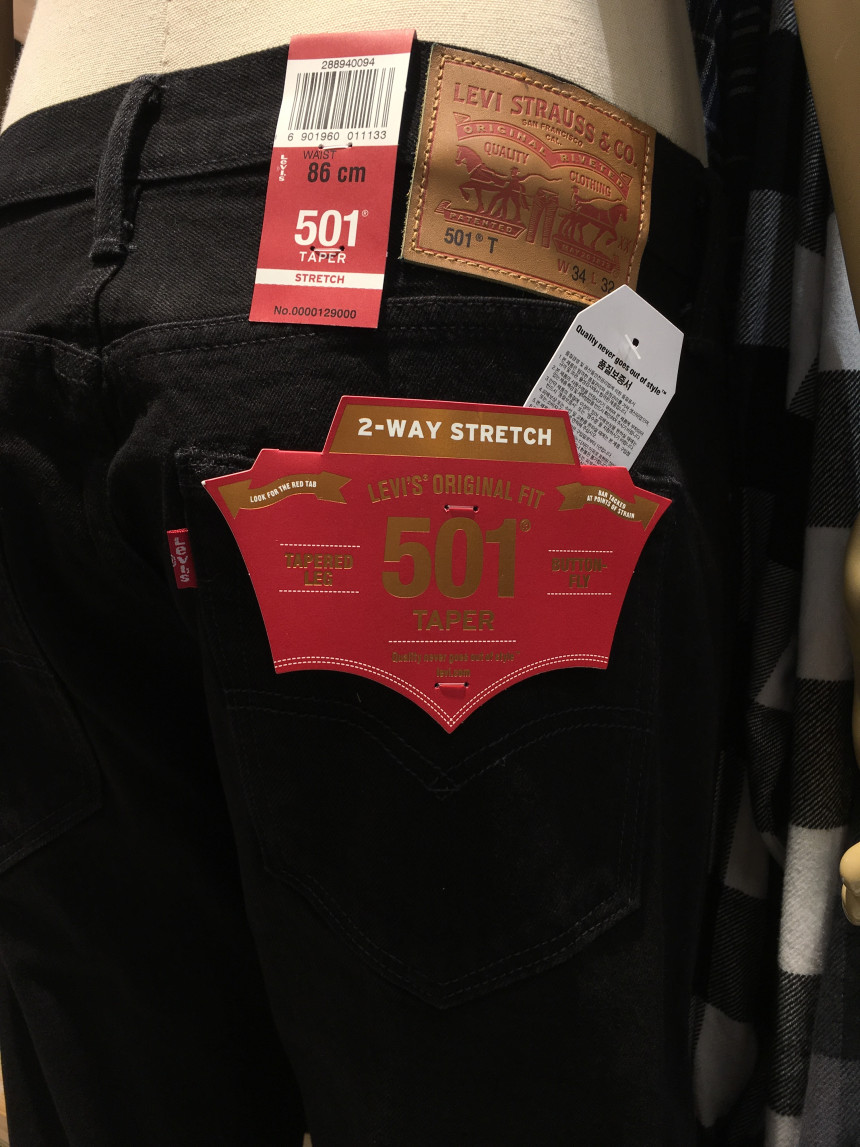 Korea Jeans Pants Levi's 501 Fit Taper Black Je