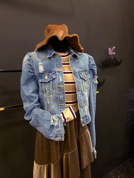 Velvet Unbalance Ruffle 2-stage canvas bending Lon