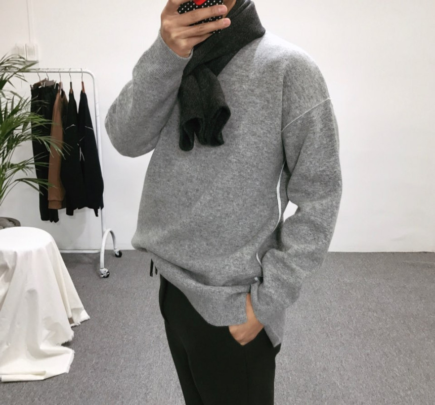 Men Women Herringbone Brushed Cashmere Scarf 2colo