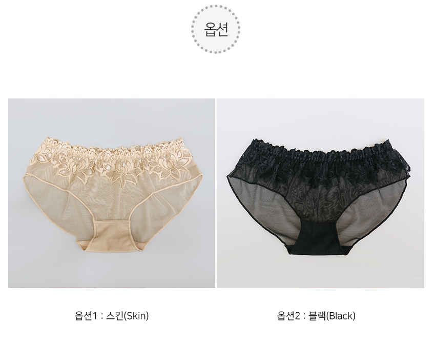 See-through flower lace mesh panties Women