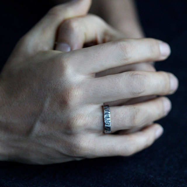 [더 고도] 절벽느낌 클리프반지 독특한 남자반지 각인이니셜 실버은반지 우정반지 커플링
