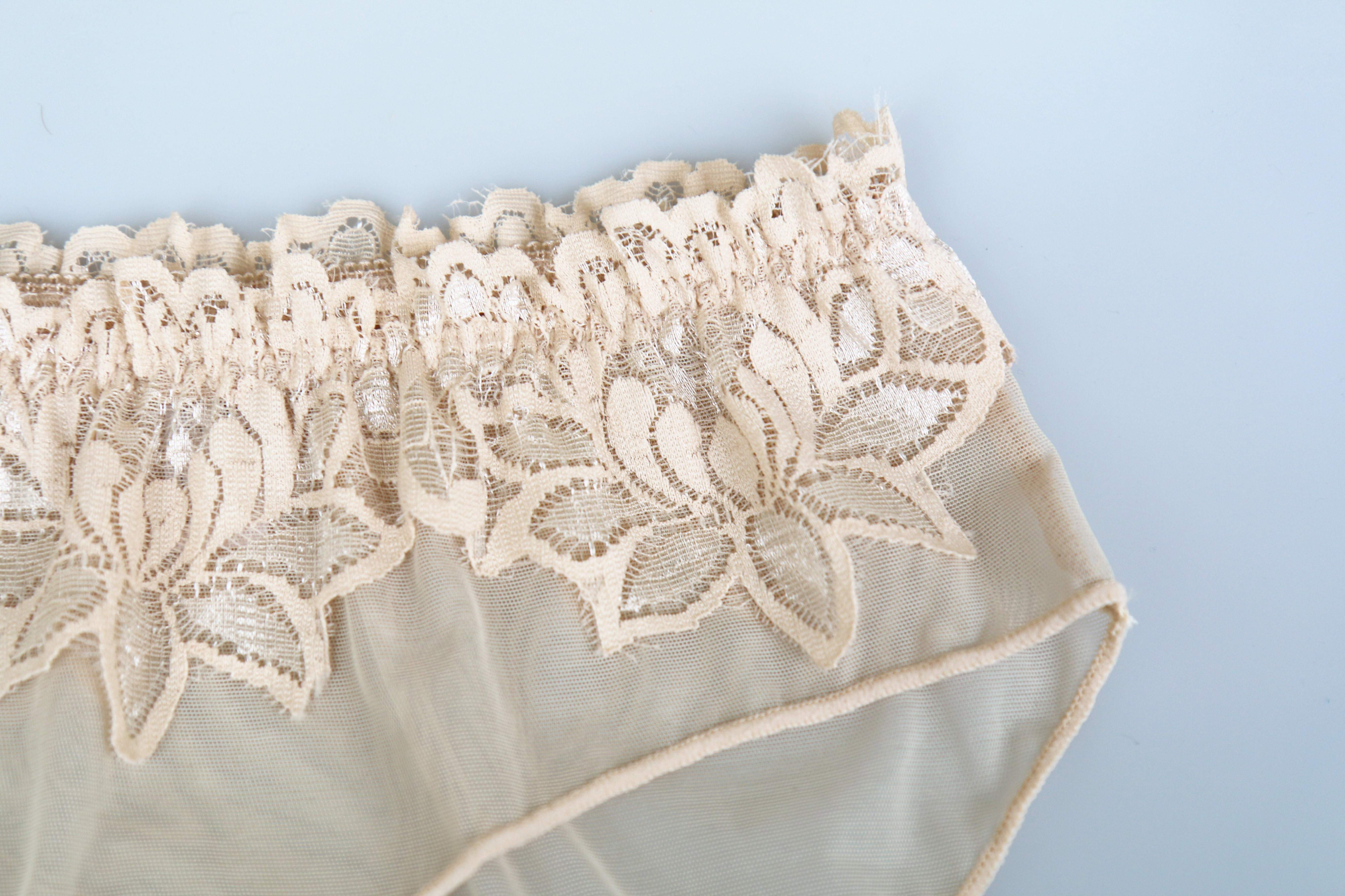 See-through flower lace mesh panties Women