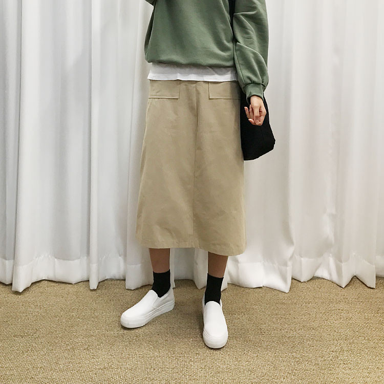 Cotton Long Skirt A-Line Skirt Women Women Daily L