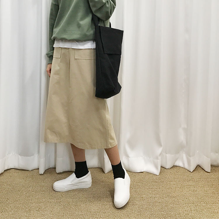 Cotton Long Skirt A-Line Skirt Women Women Daily L