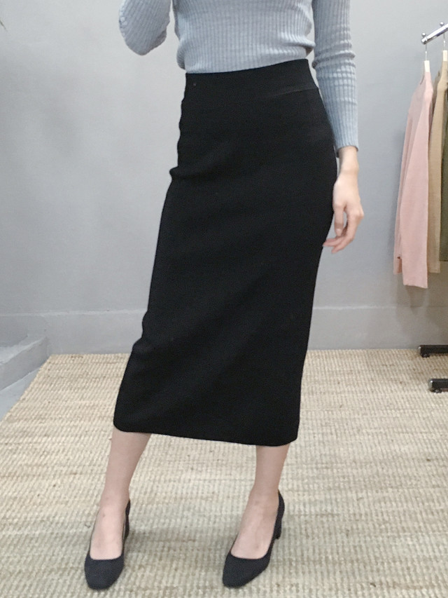 H line knit skirt casual long skirt woman