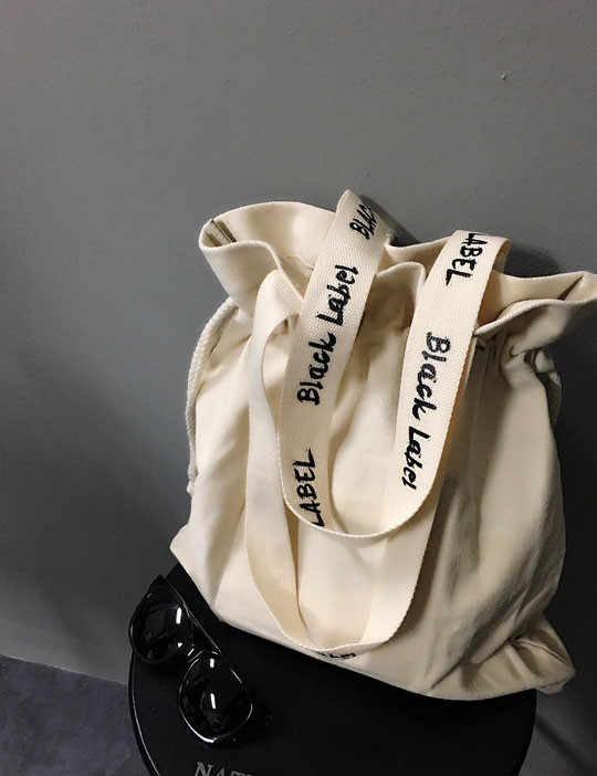 Black Label Canvas Abdomen Eco Bag Bag Daily Unusu